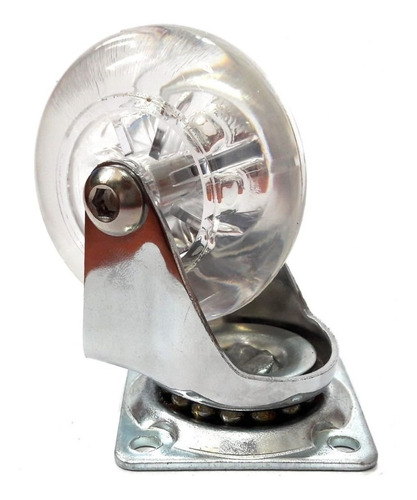 Imagen 2 de 7 de Rueda Silicona Transparente Grande 65mm Base Goma Para Muebl