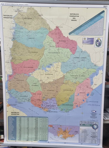 Mapa Mural Uruguay Fisico/politico (0.95x1.30) - Mapa Mural