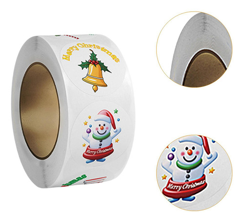 Rollo De 500 Pegatinas Navideñas Para Hacer Estilo E