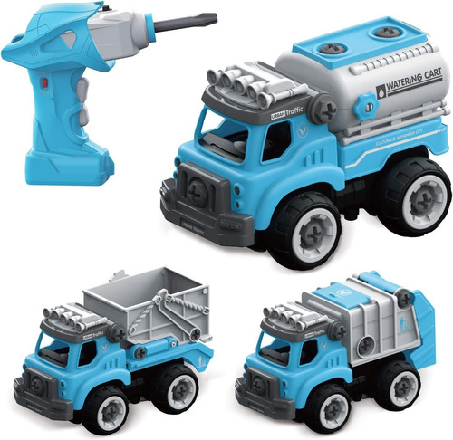 Take Apart Toy 3 En 1 Camiones Con Control Remoto Con T...