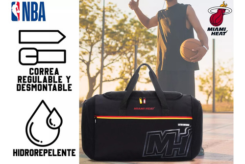 Bolso Con Botinero Gimnasio Viaje Miami Heat Reforzado Nba