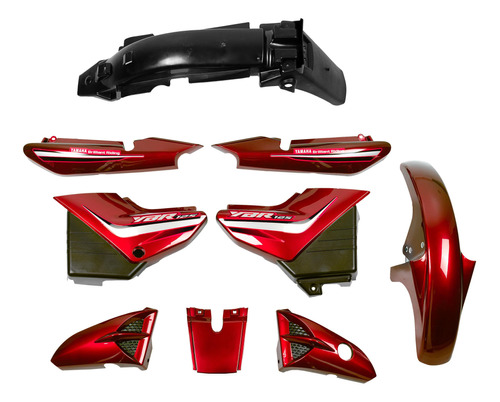 Kit Plasticos Completo Yamaha Ybr125 Rojo China / Arg Mtc