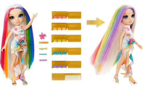 Rainbow High Muñeca Amaya Raine Con Tiza Pinta Pelo