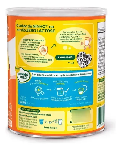 Kit 3x Ninho Zero Lactose 700g Nestle | MercadoLivre