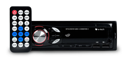 Som Mp3 Player 1din Usb Sd Radio E-tech Fm Bluetooth Carro