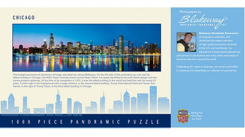 Imagen 2 de 2 de Rompecabezas Panorámico: Chicago Illinois 1000 Piezas