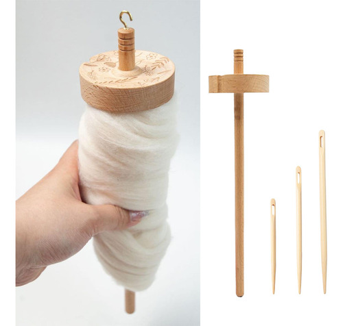 Drop Spindle Top Whorl Yarn Juego De Husillo De Gota Tallado