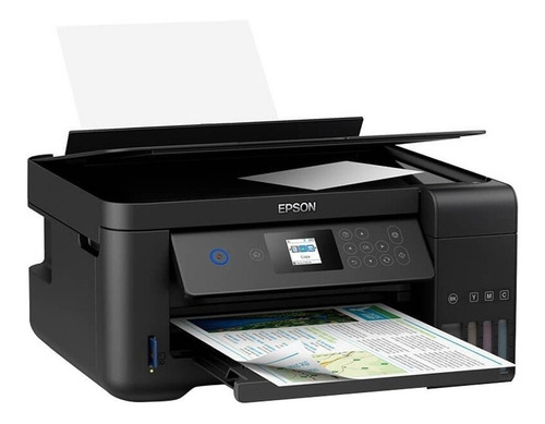 Impressora a cor Epson EcoTank L4160 com wifi preta 220V