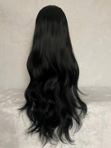 Peruca Wig Ruiva Preta Castanho Com Luzes Longa 75cm Franja