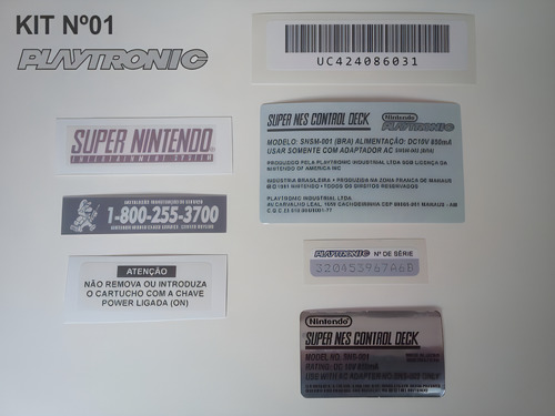 Kit Adesivo Console Super Nintendo Labels Snes Fita Cartucho