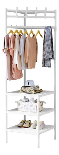comprar Estante Organizador Colgador De Ropa Esquinero Con 3 Repisas