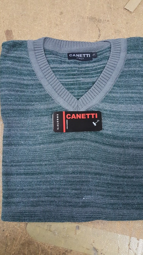 Sweater Canetti - Escote En V Rayado Con Mohair - Art. 1501
