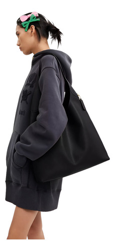Bolsa Shoulder Negro En Piel Brooklyn 39 Mujer Color Ne Diseño De La Tela Lisa