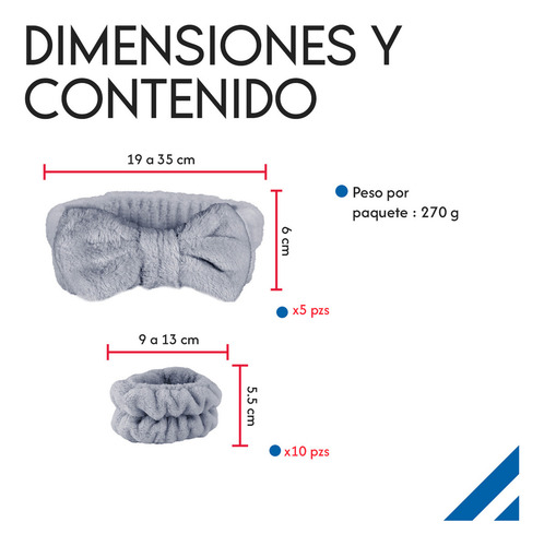 Diler Kit 5 Piezas Diadema Y Muñequeras Para Skincare Maquil