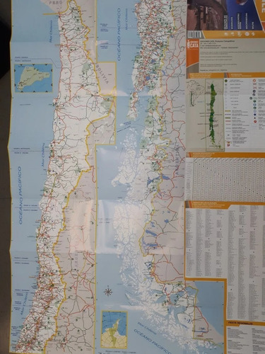 Imagem 2 de 2 de Mapa Rodoviário E Turístico Impresso Chile