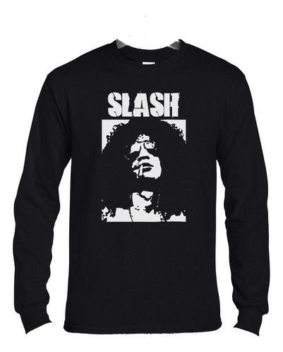 Polera Ml Slash Face Stencil Con Logo N Rock Abominatron