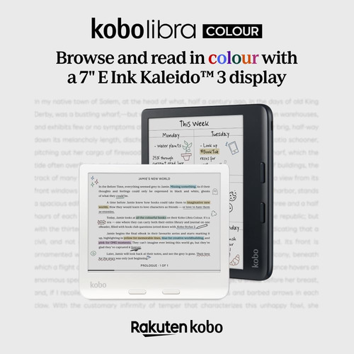 Ereader Kobo Libra Colour De 7 Pulgadas, Blanco, Antideslumb