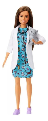 Barbie You Can Be Anything Veterinaria Con Gatito Mattel