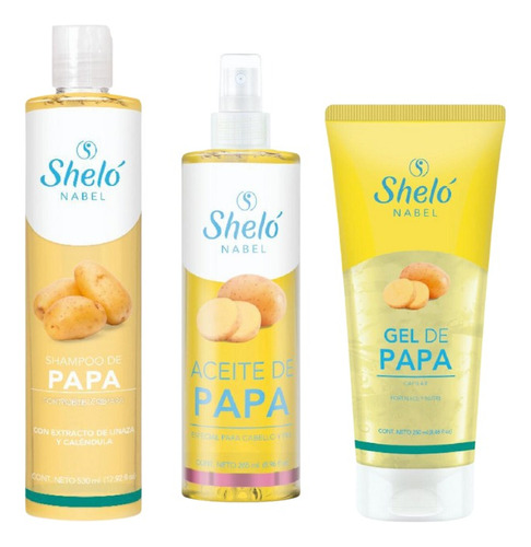 Shampoo 530 Ml+ Aceite + Gel De Papa Shelo