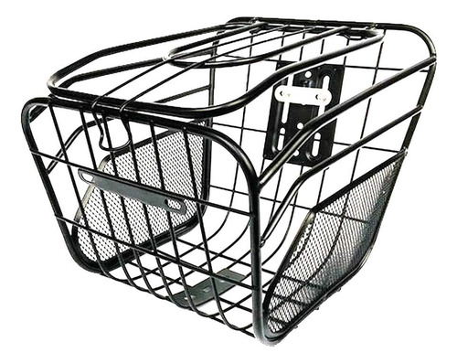 Canasto Delantero Bitta Para Bicicleta Eléctrica o Paseo – Cesto Reforzado de Malla Metálica Negra – Soporte Resistente, Ideal para e-Bikes, Cómodo y Seguro para Cargas Ligeras o Bolsos