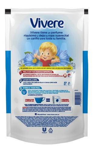 Suavizante Para Ropa Vivere Regular Clásico 900 Ml