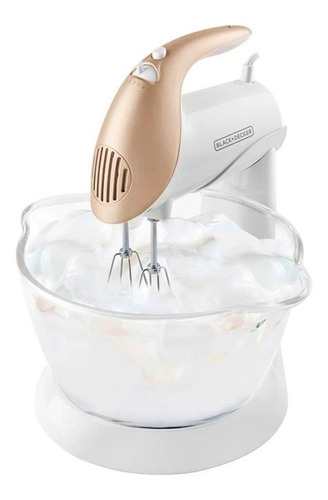 Imagen 2 de 2 de Batidora de pie Black+Decker MX900 blanca y champán 50 Hz 220 V