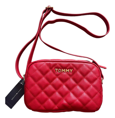 Bolsa  Tommy Hilfiger Crossbody Diseño Liso  Roja