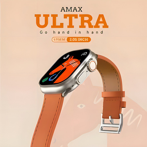 Smartwatch Amax Ultra 49mm Com Nfc Pulseira Extra - Branco