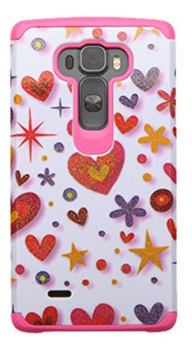 Funda LG Ls996 (g Flex 2), Rosado/blanco