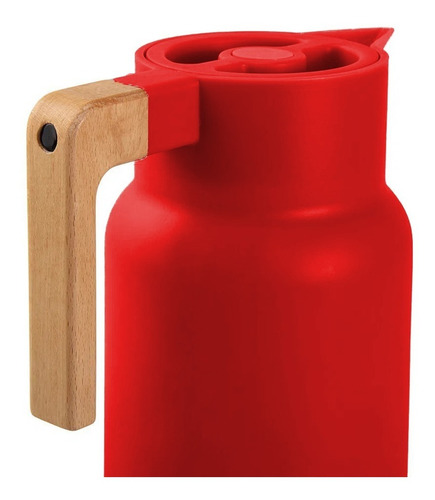 Imagen 3 de 9 de Termo Jarra Termica Eco Deco Mango Madera 1 Lt D+m Bazar