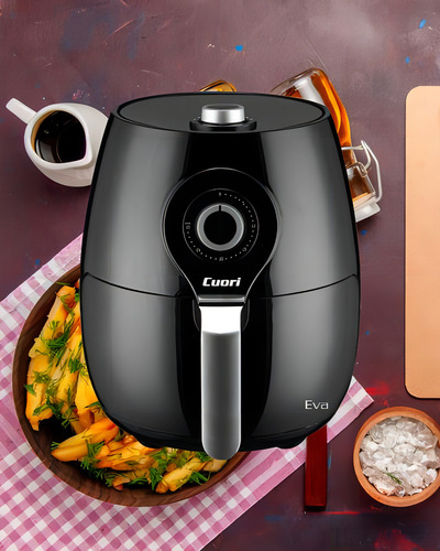 Freidora Sin Aceite Cuori Eva 5 Litros 1450w 200o Timer Negro