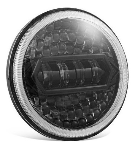 1 Unidad Led Faro Motocicleta 7 Pulgadas 6000 K 3000 Lm Halo