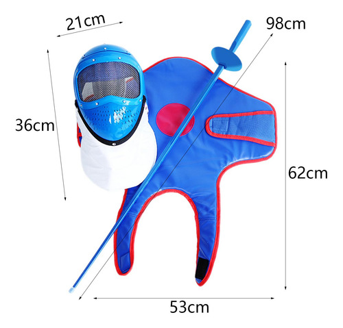 Esgrima Máscara Esgrima Capa Proteção Facial Azul