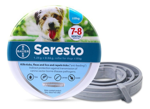 Collar Antipulgas Seresto Para Perros Pequeños, 8 Kg, 8 Mese