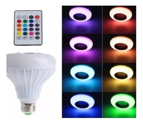 Lampara 220v Parlante Bluetooth Foco Led Rgb