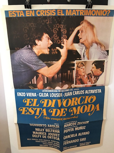Afiche De Cine Original - El Divorcio Esta De Moda