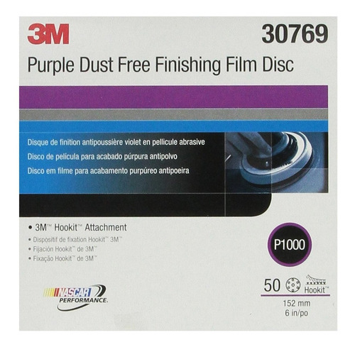 3m 30769 Hookit Purple 6 P1000 Grit Dust-free Finishing Film