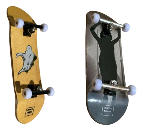 Promo 2 Fingerboards Profesionales Pro Estandar / 32mm Gris Oscuro Blanco
