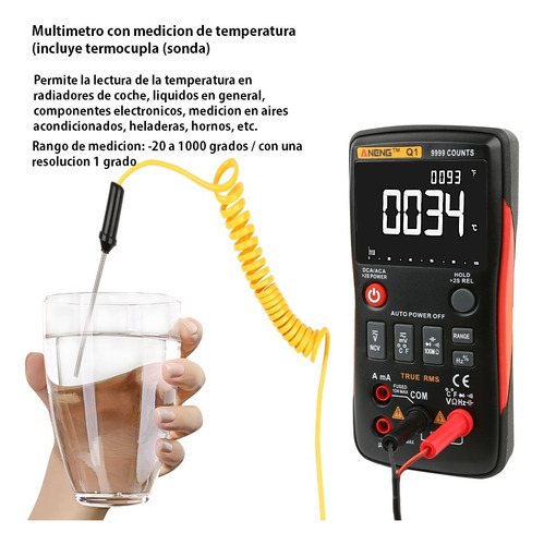 Imagen 7 de 8 de Multimetro Tester Digital - Aneng Q1