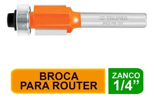 Broca Router, Corte Recto, 1/2' Con Balero Truper 11444