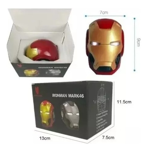 Bocina Con Bluetooth Iron Man Con Luz Y Radio