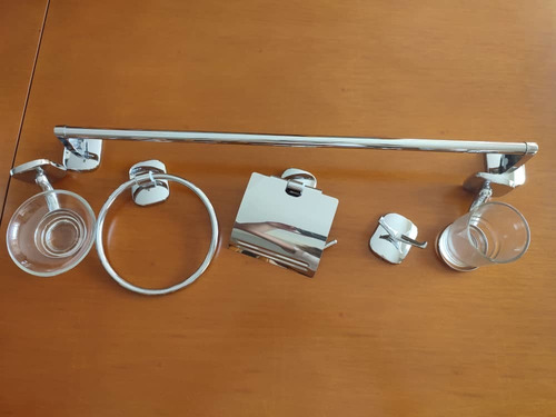 Accesorios De Baño Metal Cromado 6 Pzas Mod. 1500 Calidad!