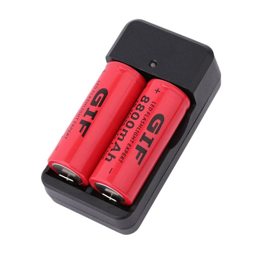 Cargador + 2 Piezas Bateria Recargable Modelo 26650 Li-ion 8800mah (zc196)