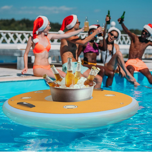 Barra Flotante Inflable De 4 Pies Con Puerto De Cubo