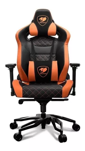 Cadeira de escritório Cougar Armor Titan Pro gamer ergonômica preto e  laranja com estofado de couro