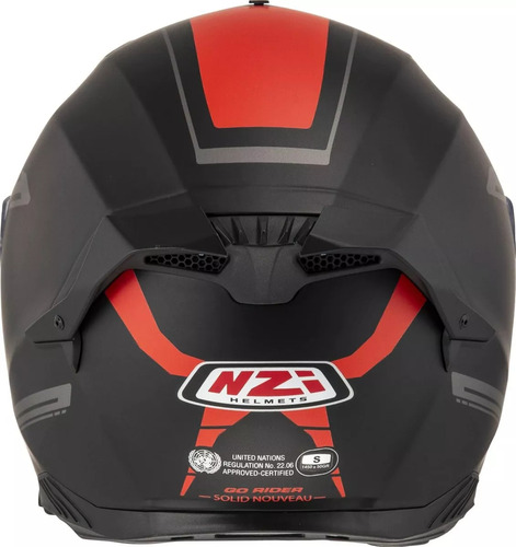Casco Integral Nzi Nuveau Negro Rojo Mate Talle L