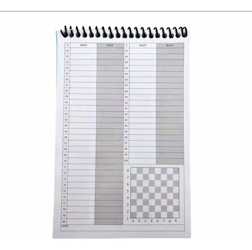 Libreta Registro Anotaciones Partidas De Ajedrez Beige