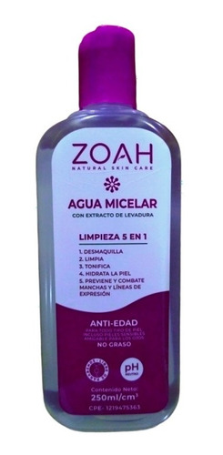 Agua Micelar 5 En 1 Zoah Para El Cuidado Facial