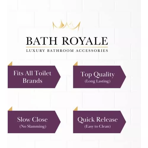 Asiento para inodoro con tapa premium Bath Royale, cierre lento, liberación  rápida para una fácil limpieza, se adapta a todas las marcas de inodoro