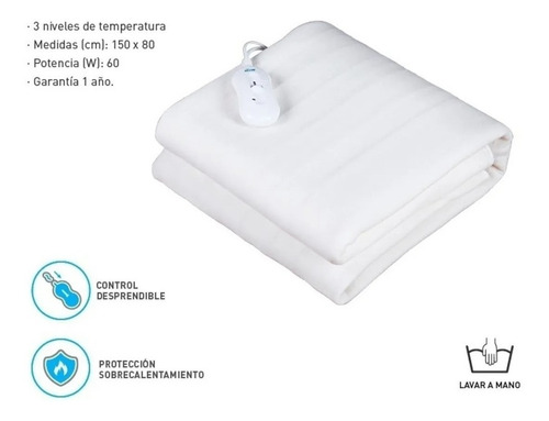 Imagen 1 de 6 de Climatizador Cama Silfab Poliester 1 Plaza Manta Térmica